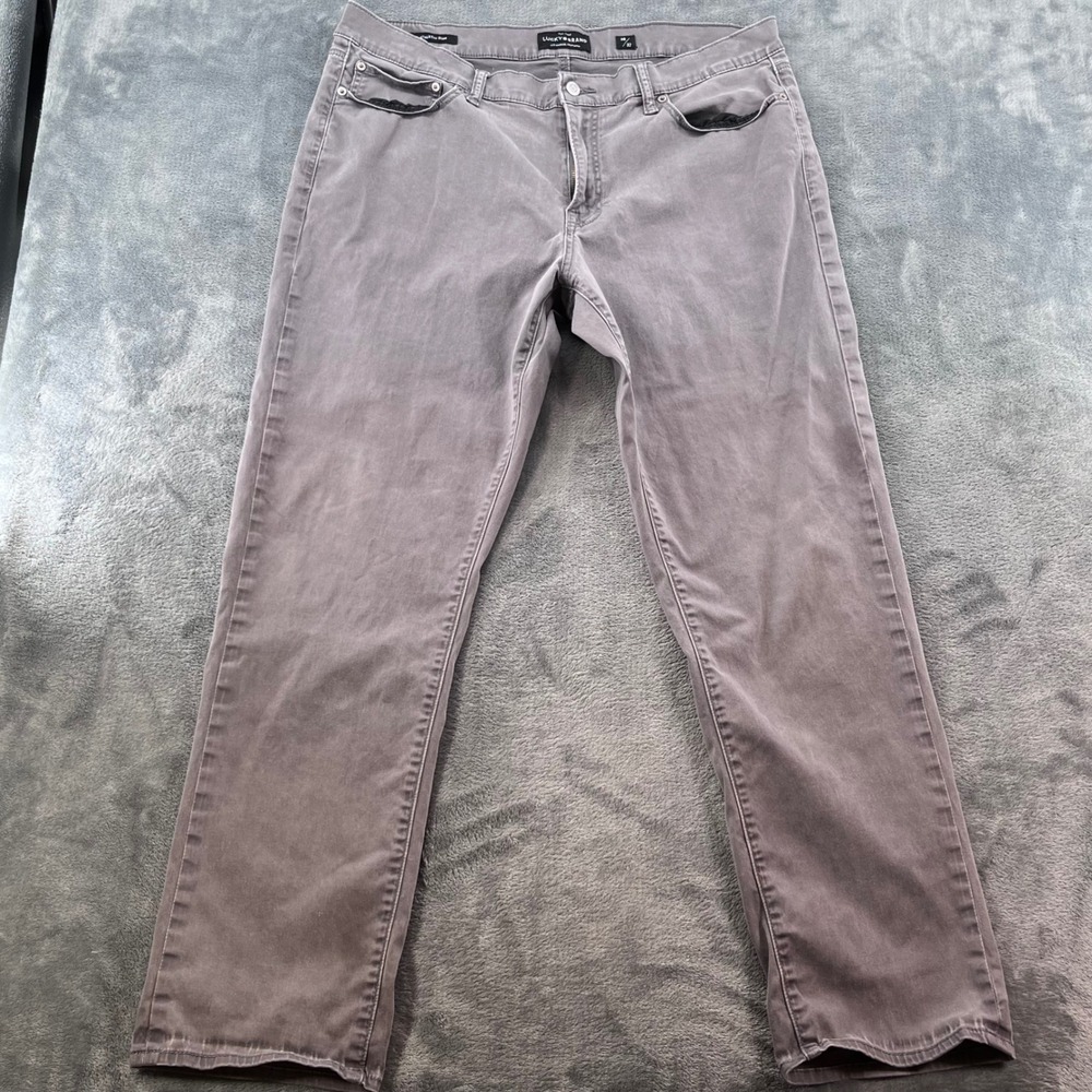 Lucky Brand 410 Athletic Slim Mens Gray Stretch Casual Pants 38x32 Charcoal